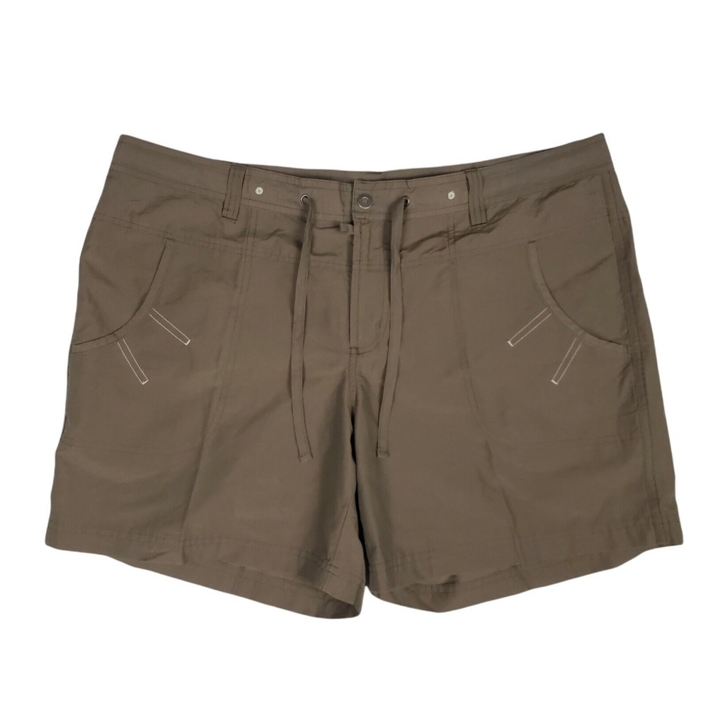 Columbia Shorts Womens Sz Large Brown Active Hiking Athletic Cotton Blend Zip Up